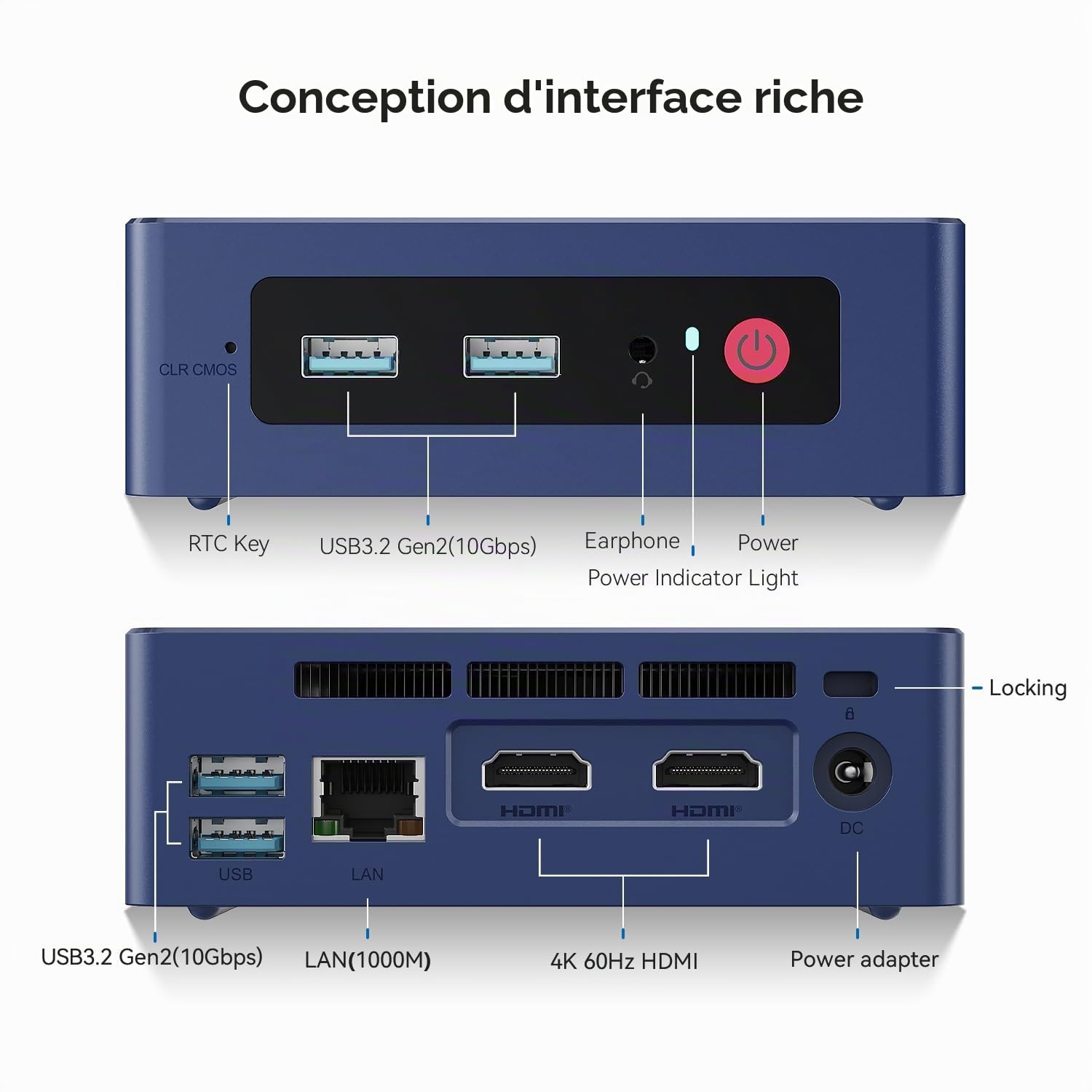 Beelink Mini PC 12e génération Alder Lake N100 (Turbo 3,4 GHz), Mini Ordinateur 16Go RAM DDR4 SSD 512 Go, Prend en Charge Deux écrans 4K indépendants, Wi-FI 6/BT5.2, Ethernet 2,5 G,Mini-PC de Bureau