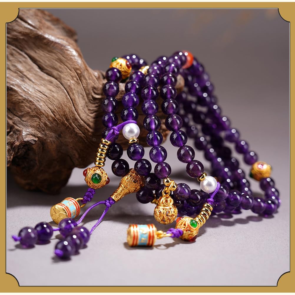 Wandelbare Amethyst-Halskette und Armband – 2-in-1-Schmuck aus natürlichem violettem Kristall mit Verstellbarer Länge für Damen und Herren