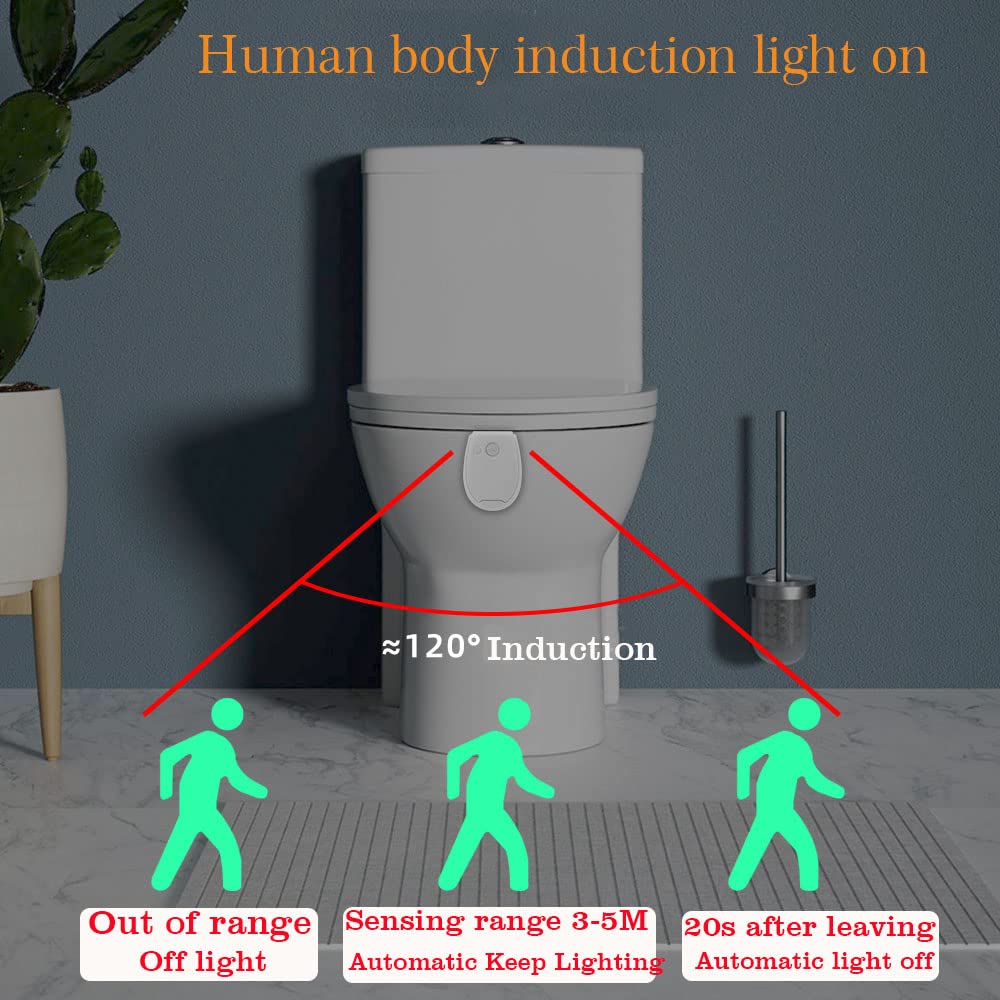 LED Toilettenleuchte mit Bewegungsmelder, Weiß, Sensor, Badezimmer, WC, Schüssel, 10 Stück