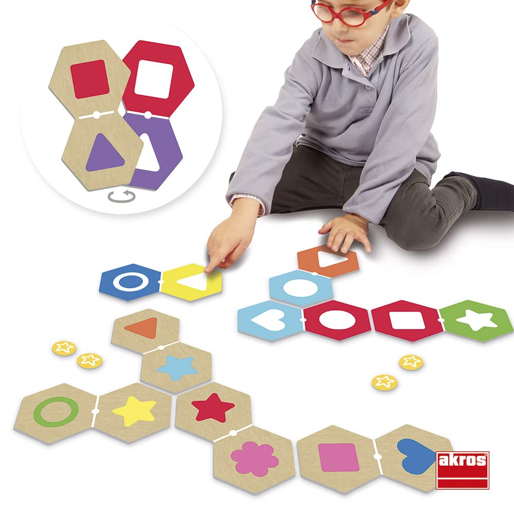 Akros - Domino Attention Sélective - Jeu D'observation Et De Discrimination Visuelle - Multicolore - XAK-33050
