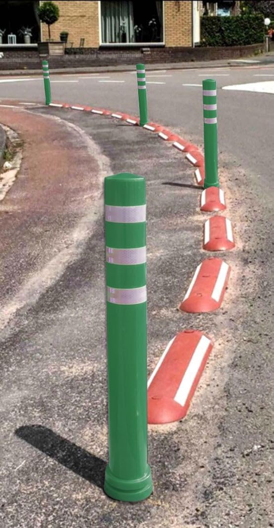 Baliza flexible – VERDE – 660 x 80 mm + 3 rayas blancas