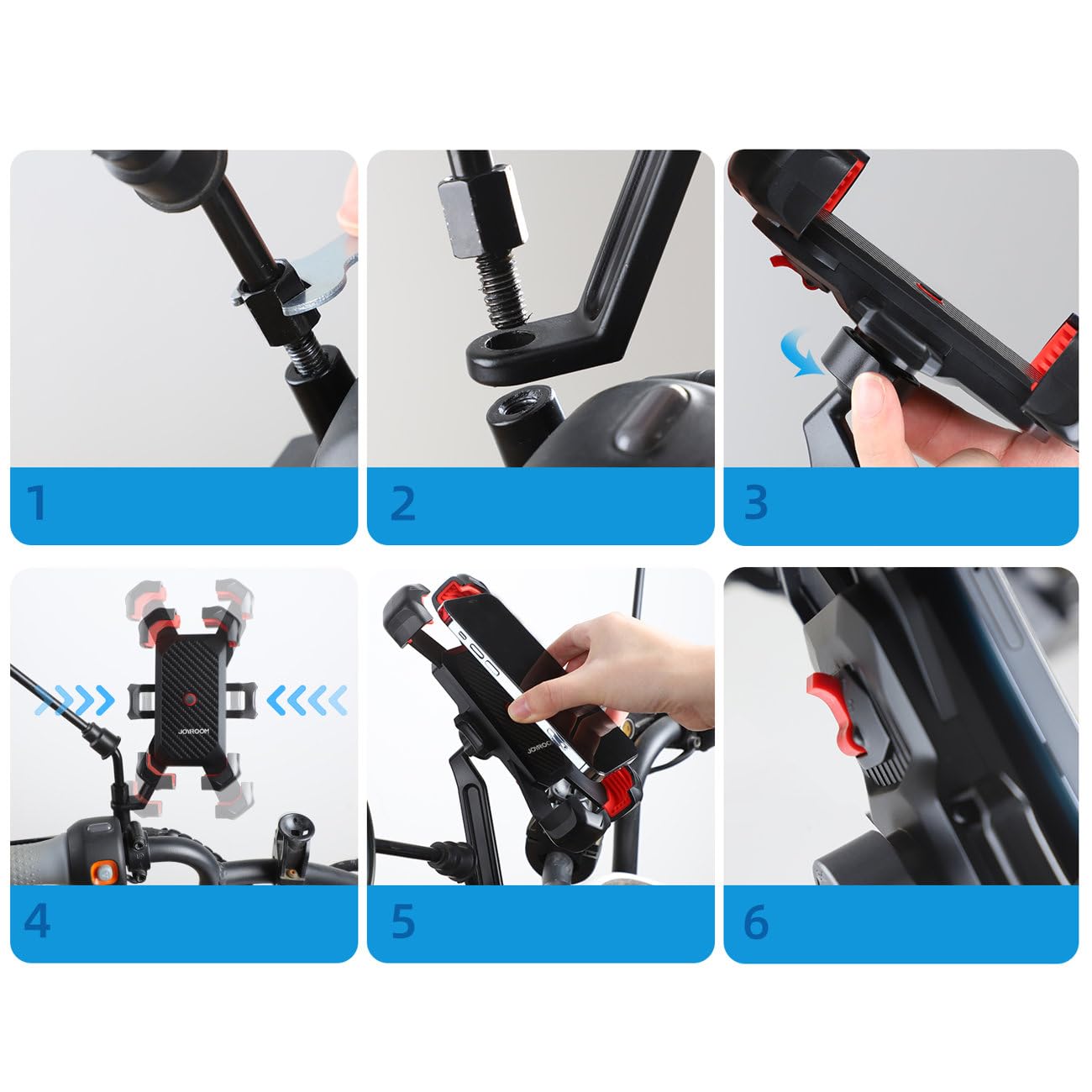 joyroom JR-ZS288 Uchwyt motocyklowy na telefony (czarny)