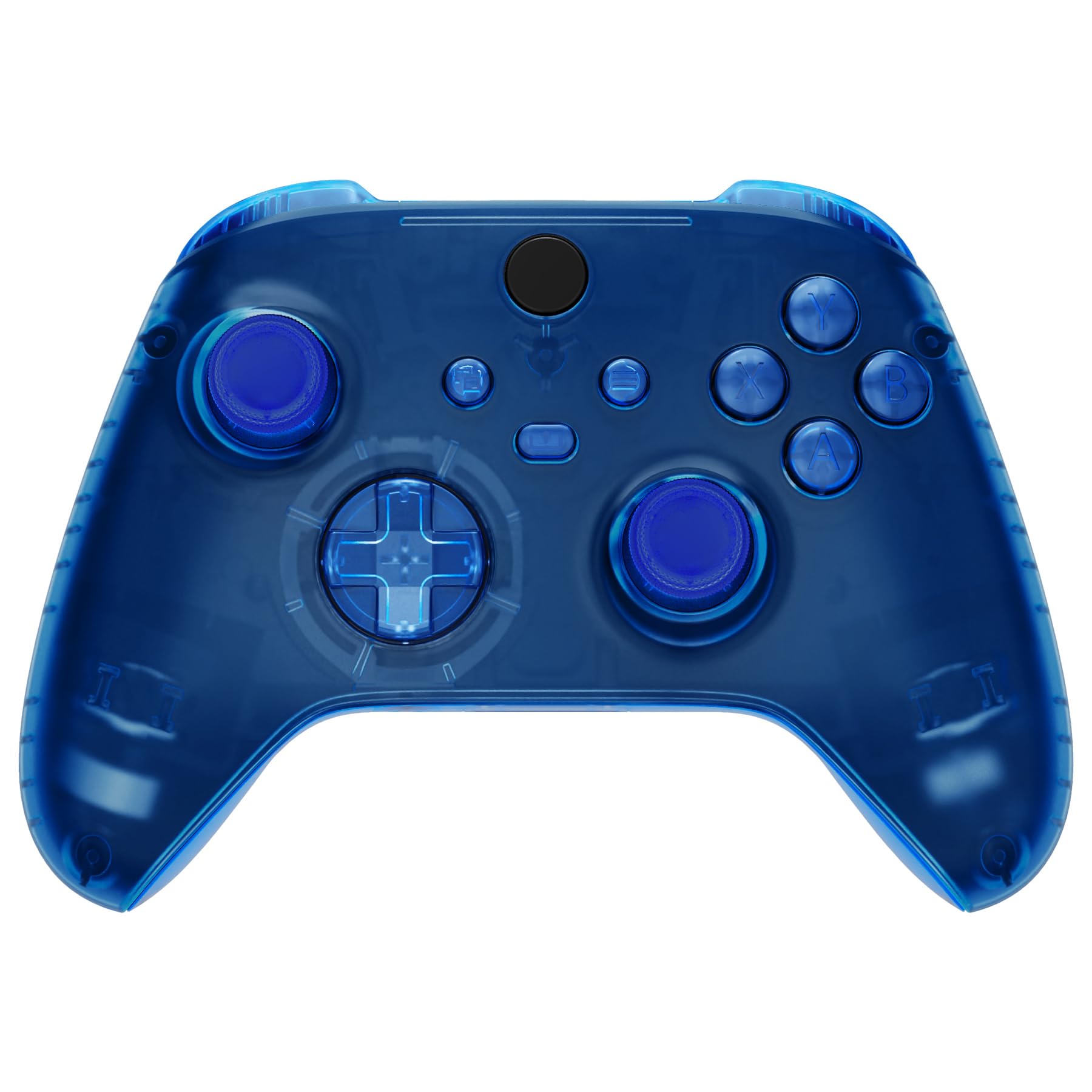 eXtremeRate Carcasa Transparente para Xbox Series X S Mando Carcasa Completa Protector Placa Trasera Funda Frontal Empuñadura Agarre con Botones para Xbox Series S X Control-No Incluye Mando(Azul)