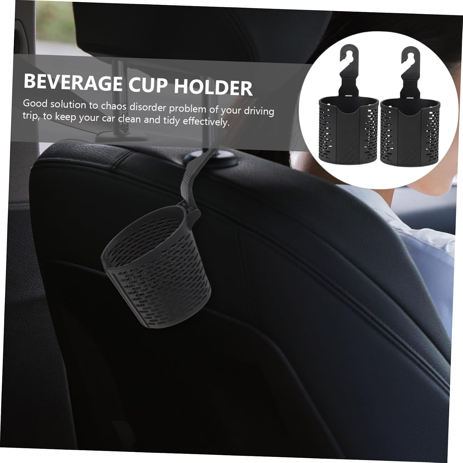 2pcs Car Cup Holder Tray Headrest Water Bottle Holder Universal Beverage Cup Holder for Car