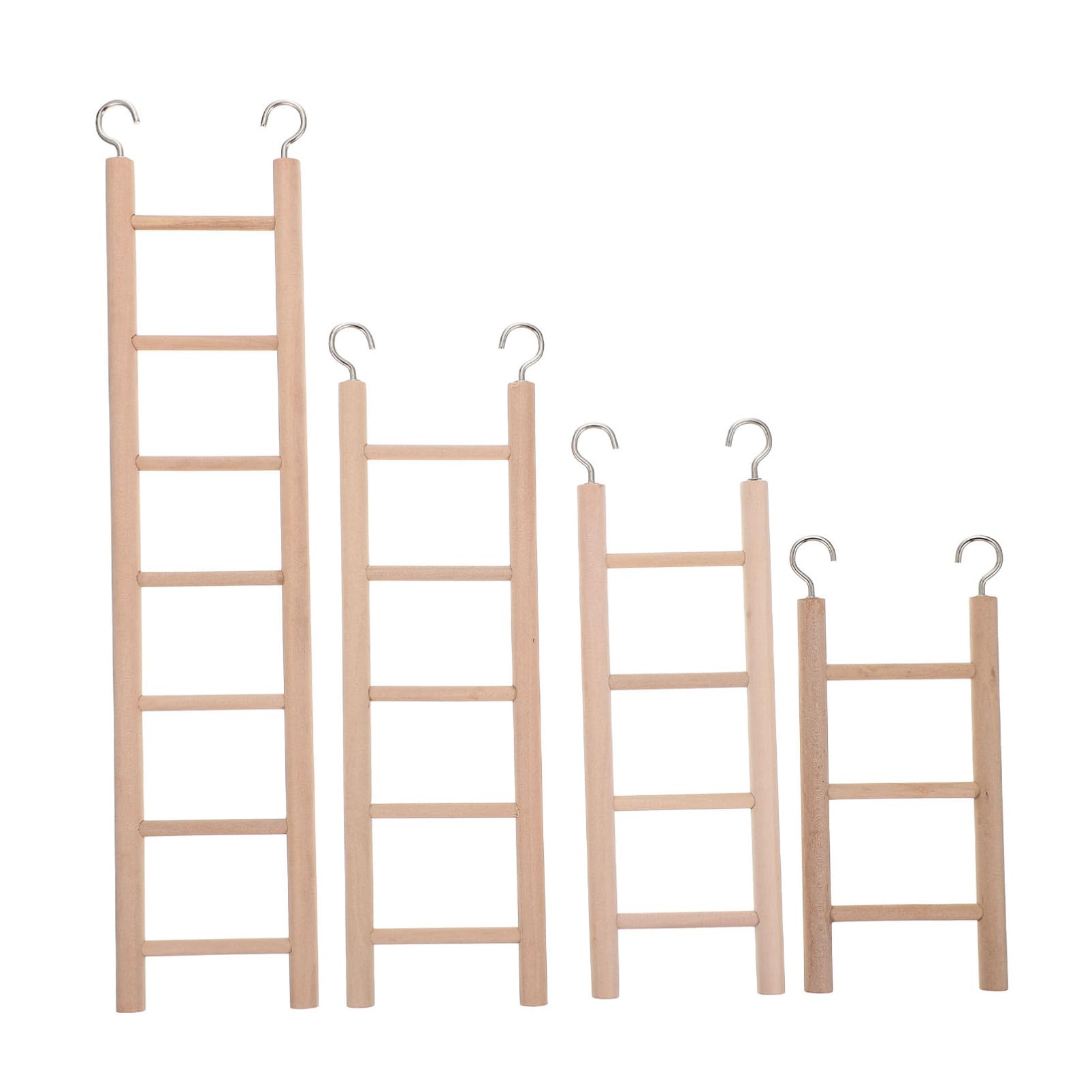 CIYODO Bird Ladder Toys for Parrots Wooden Climbing Stairs Cage Accessories Bird Toys for Budgies Safe Natural Material