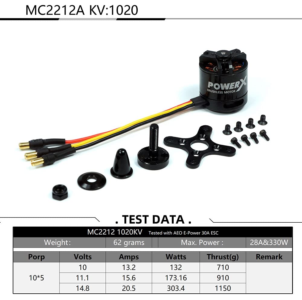 Brushless Metal Motor MC2212 1020KV Micro Outrunner Motor Power Supply (1pc)