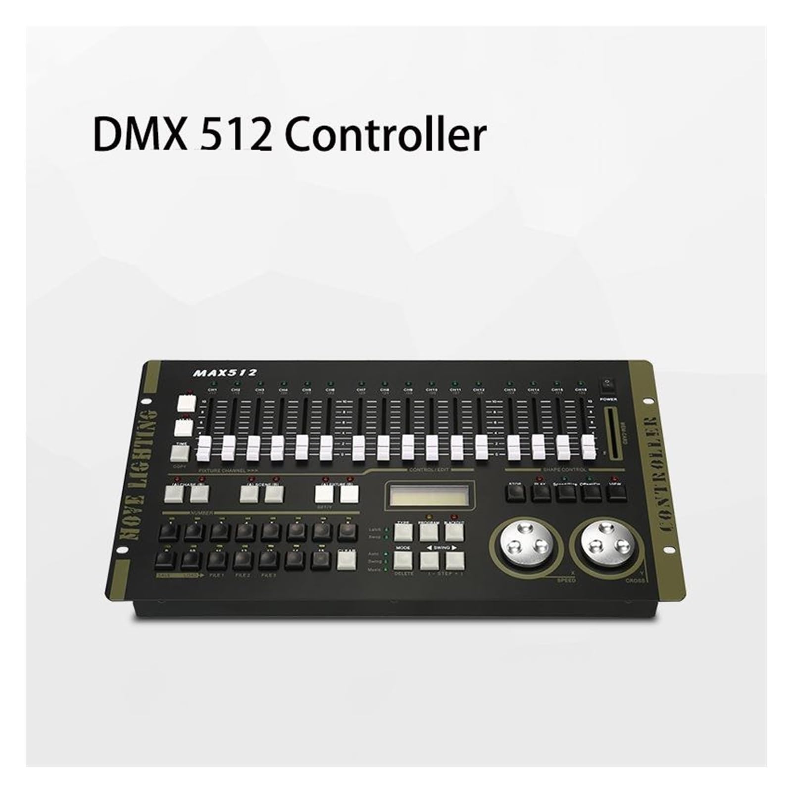 Kontroler DMX, Kontroler oświetlenia scenicznego DMX512 Konsola sterowania oświetleniem scenicznym DJ-a DMX 512 DJ na koncerty żywo, imprezy klubowe(Pro 512)