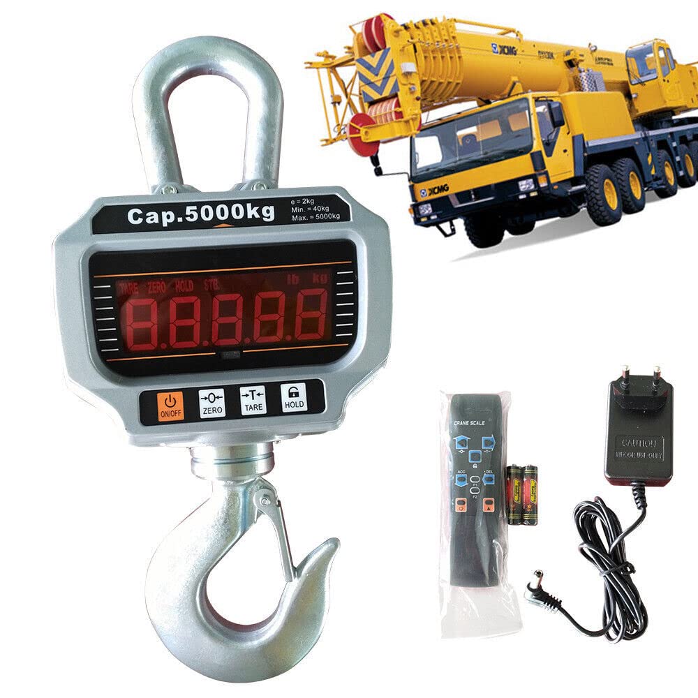 Gancho Pesador Báscula de grúa Industrial LED 5000kg 5T profesional Báscula de tracción suspendida Peson LCD Duty Electrónica Báscula de carga 1000LBS