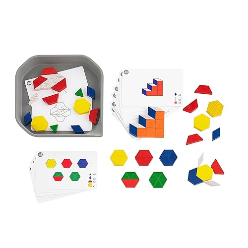 Miniatura 4 de FunPlay - Bloques de patrones  Kit de educación en casa para niños  Juego de 60 manipuladores matemáticos de madera + 50 actividades + bandeja