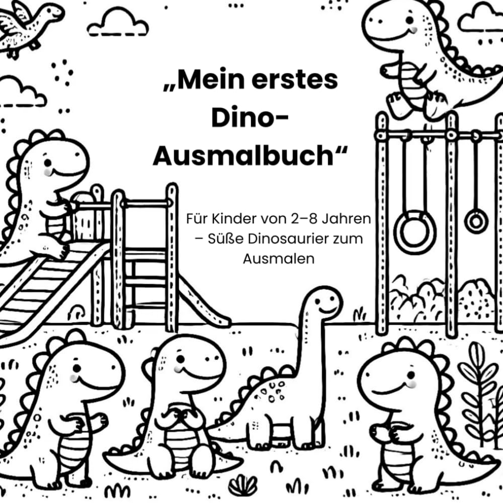 „Mein erstes Dino-Ausmalbuch“: Für Kinder von 2–8 Jahren – Süße Dinosaurier zum Ausmalen