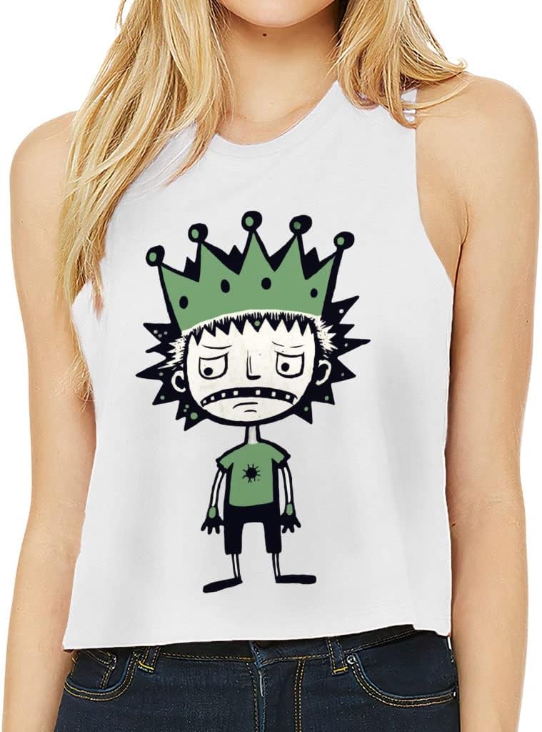 Prince Cartoon Racerback Cropped Tank - Royal Art Women's Tank - Art Tank Top