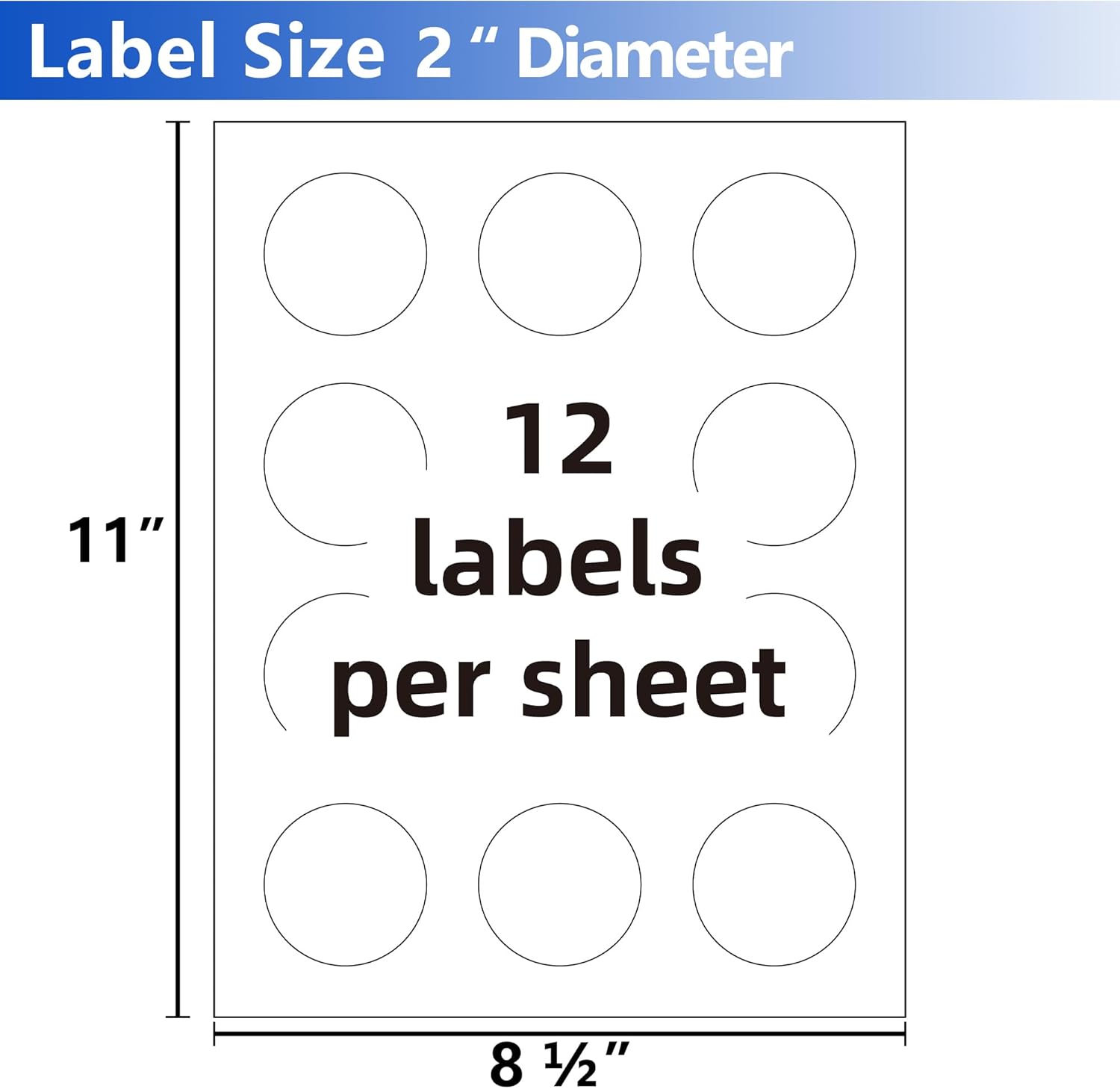 Printable Round Labels,Glossy 2" Diameter Circle Stickers for Printer,60 Blank Label for Jars,Envelopes,Packaging,Crafts,Custom Address Labels,for Home & Business - Image 2