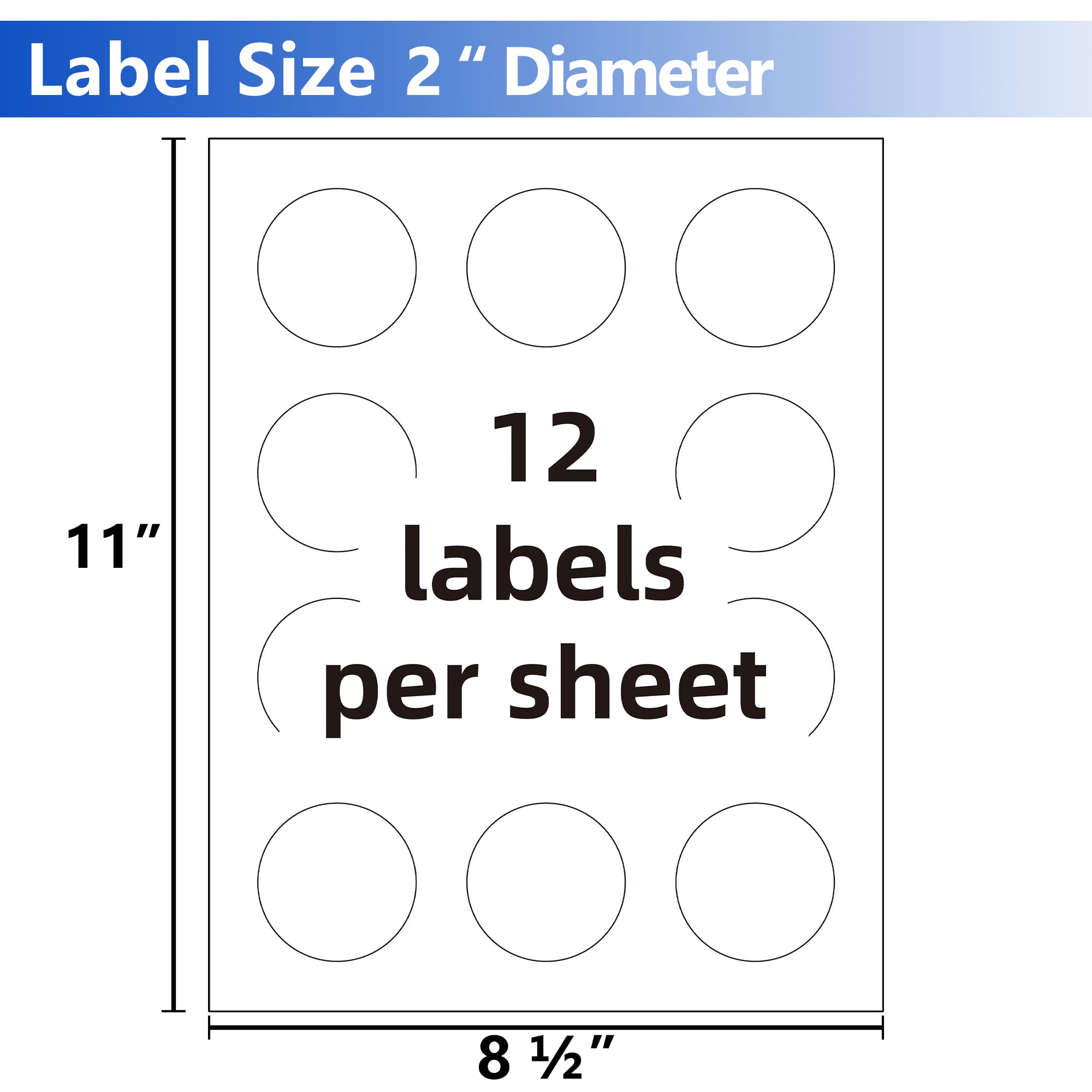 Snapklik.com : Printable Round Labels,Glossy 2" Diameter Circle ...