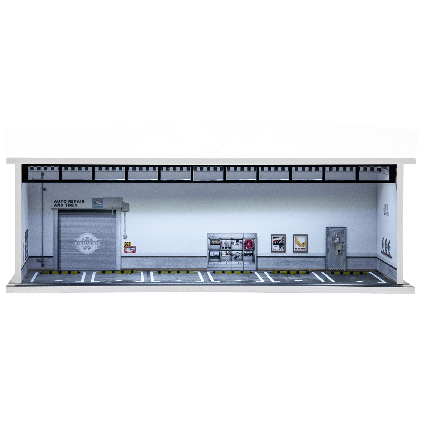 Gtcwmx Hot Diecast Wheels Display Box 1/64 Scale die-cast Model car Display Box with LED, hot die-cast Wheel Parking Garage Three-Dimensional Model, Parking Scene die-cast car (Wheels)