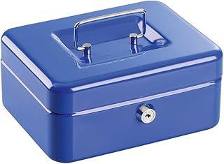 axentia Geldkassette, Geldbox mit Schloss, kleine Kasse für Geld-Scheine, Geldkasse mit Euro-Zählbrett, Geldschatulle mit Schlüssel und Tragegriff (farblich sortiert)