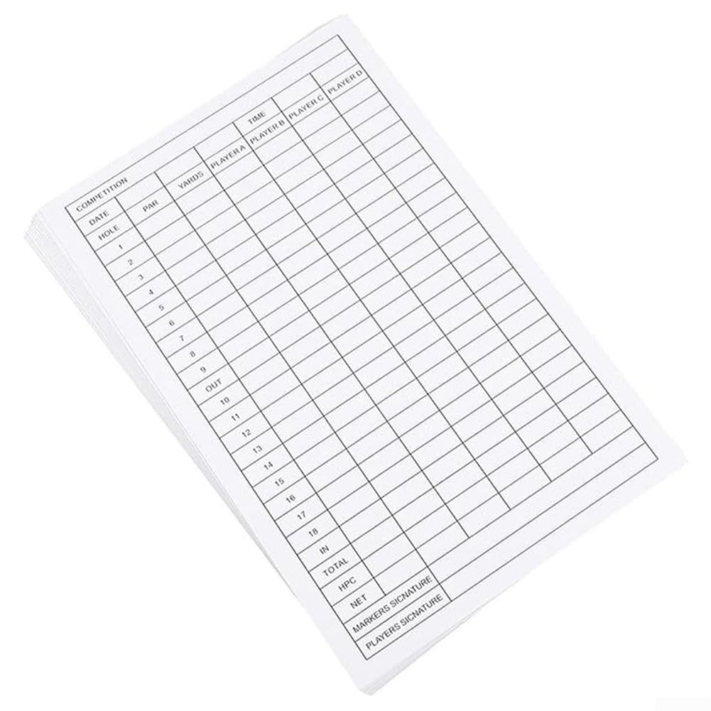 Paquete de 40 tarjetas de puntuación de golf, papel recubierto para miembros de palos de golf, árbitros y participantes del torneo
