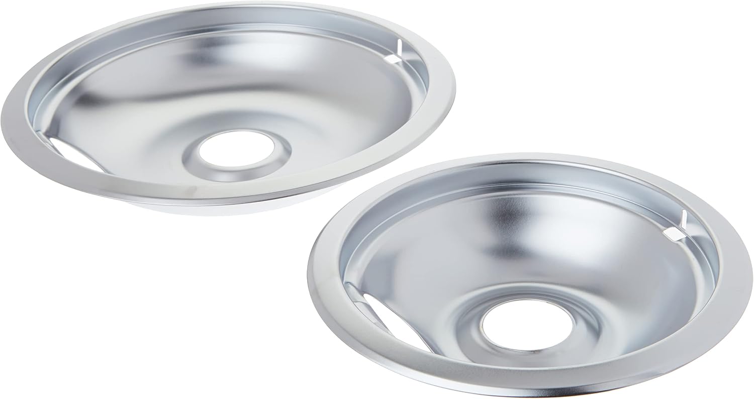 Range Kleen 12782XCD5 Style A Chrome Drip Pans, 2-Pack, 6" and 8"