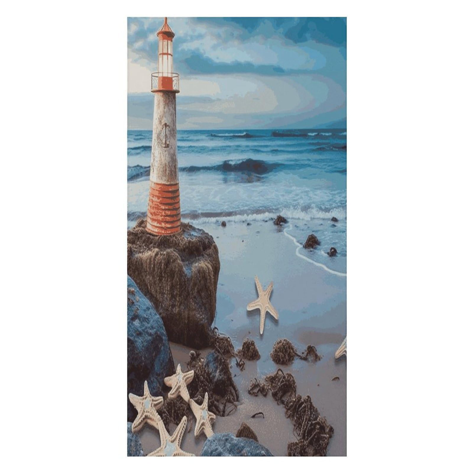 FekiLoot Starfish Lighthouse Beach Beach Towel Oversized Bath Towel Ultra Soft Pool Towel Cozy Swim Towel Silky Lounge Towel Quick Dry Travel Towel Gentle Absorbent Towel for Adults Women Men