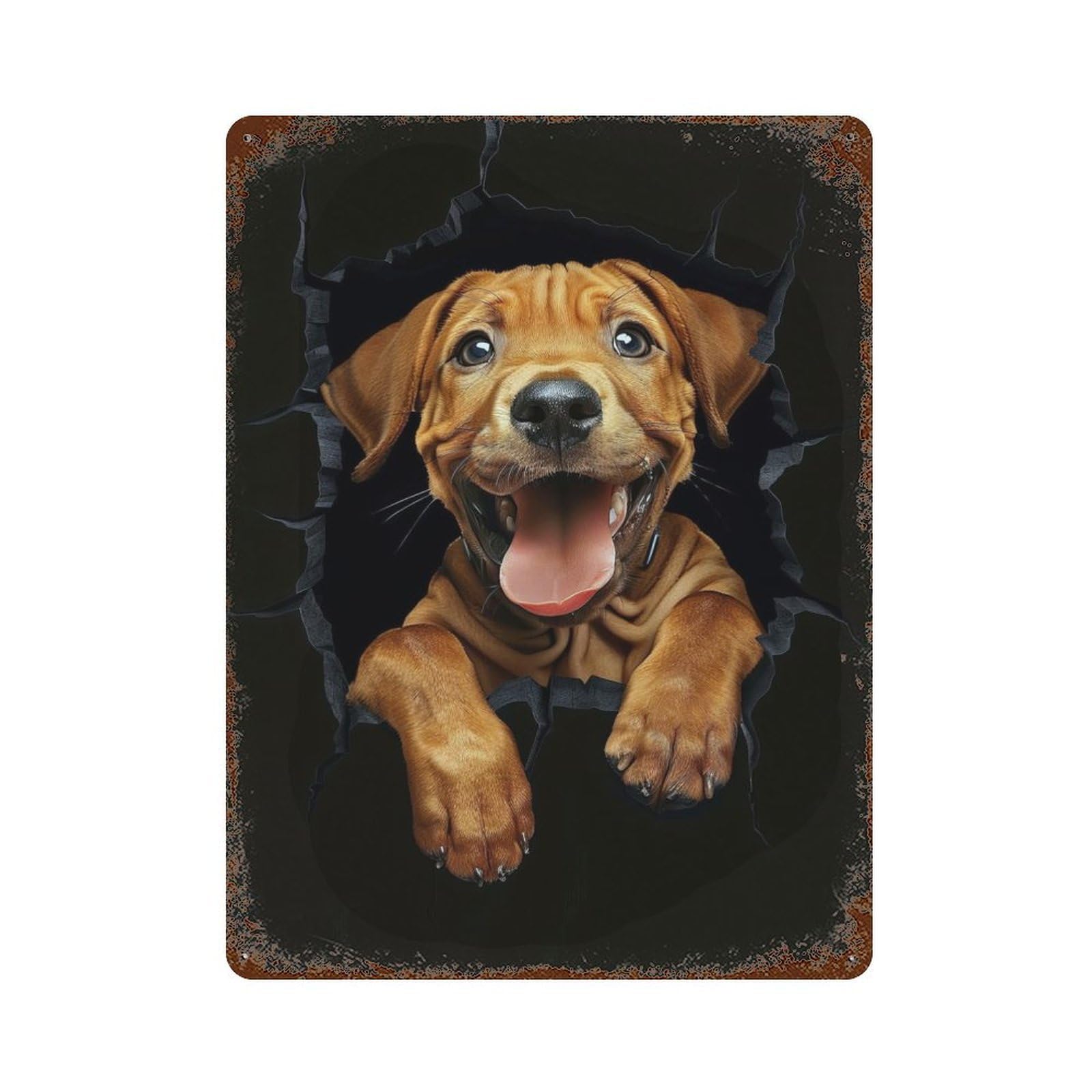 Rhodesian Ridgeback Decorative Tin Sign 15.7"x11.8", Retro Wall Decor for Living Room, Hallway And Home Decor