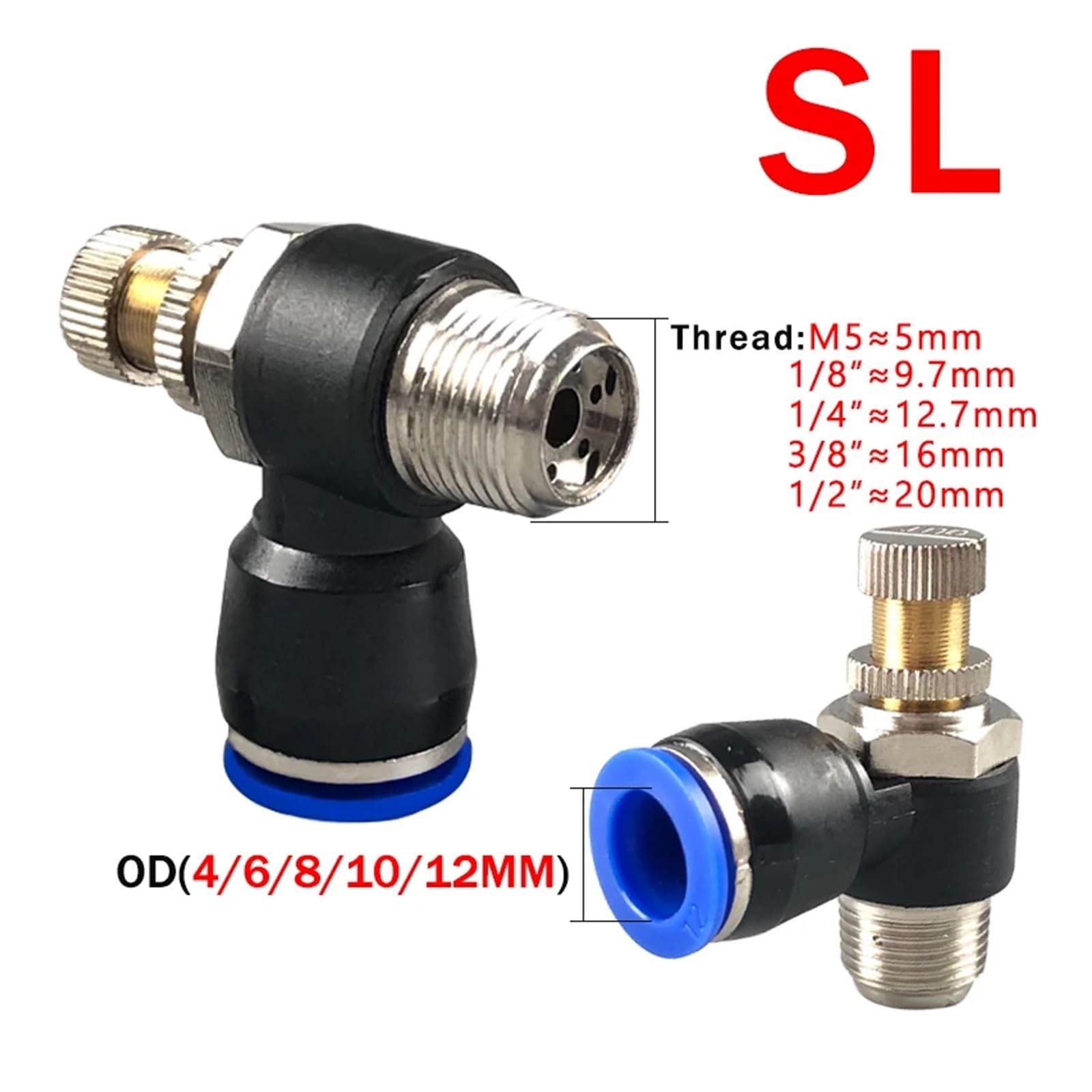 Pneumatische Schlauchverbinder, 5 Stück, 4 mm, 6 mm, 8 mm, 1/8 Zoll, 1/4 Zoll, 3/4 Zoll, 1/2 Zoll, Schnellverbinder (PL (50 Stück)