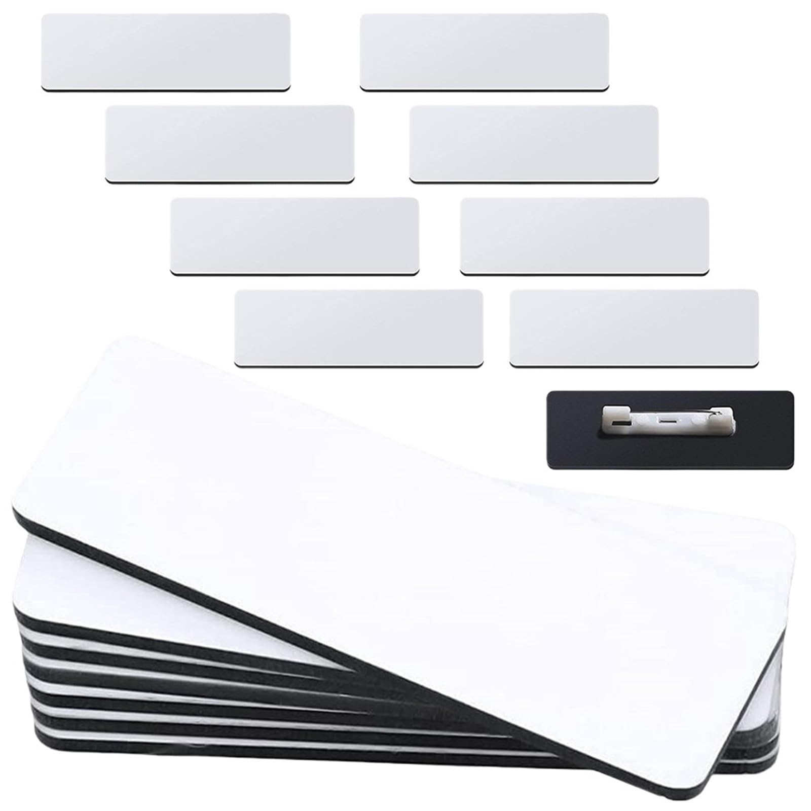 Porta Nombres Con Pinza 20 piezas Pin de etiquetas nombre en blanco
