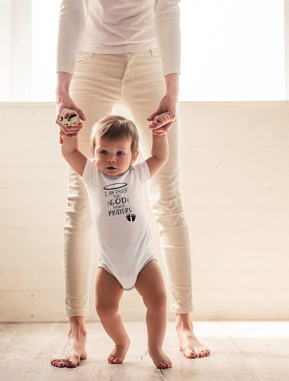 CBTwear I Am Proof That God Answers Prayers - Baby Clothes - Funny Newborn Bodysuit Outfits for Boys and Girls