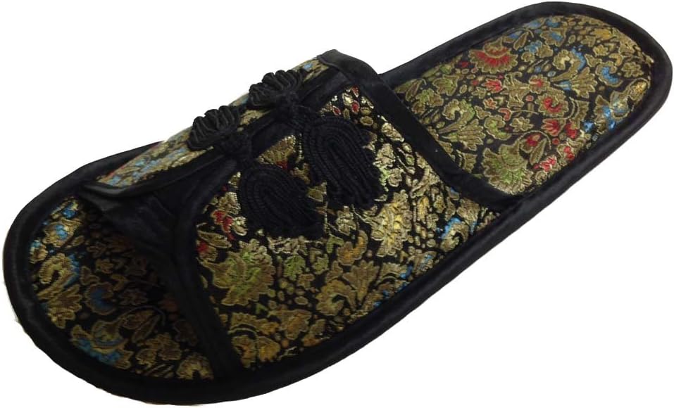 Chinese Brocade Embroidery Slippers Shoes Black