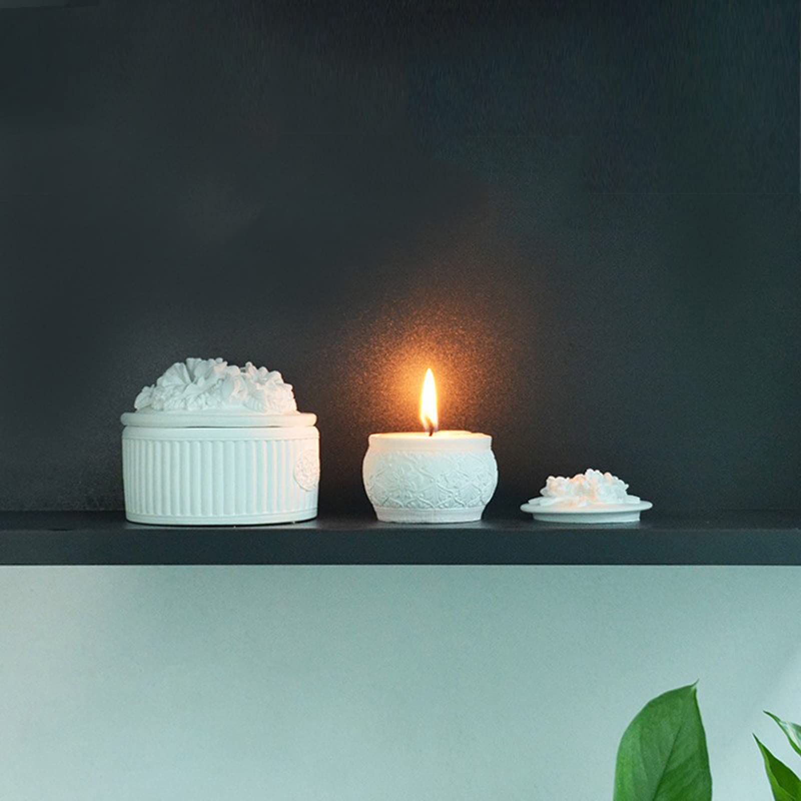 Molde Flexible de silicona para velas, recipiente para almacenamiento de joyas hecho a mano, molde para hacer cajas redondas de fácil deso, para flores y rosas