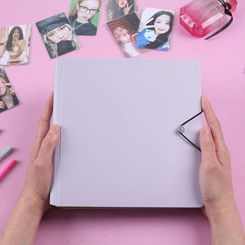 Miniatura 3 de Carpeta para tarjetas fotográficas de 4 bolsillos A5 con anillo en D con 50 fundas interiores, libro de recolección de tarjetas fotográficas