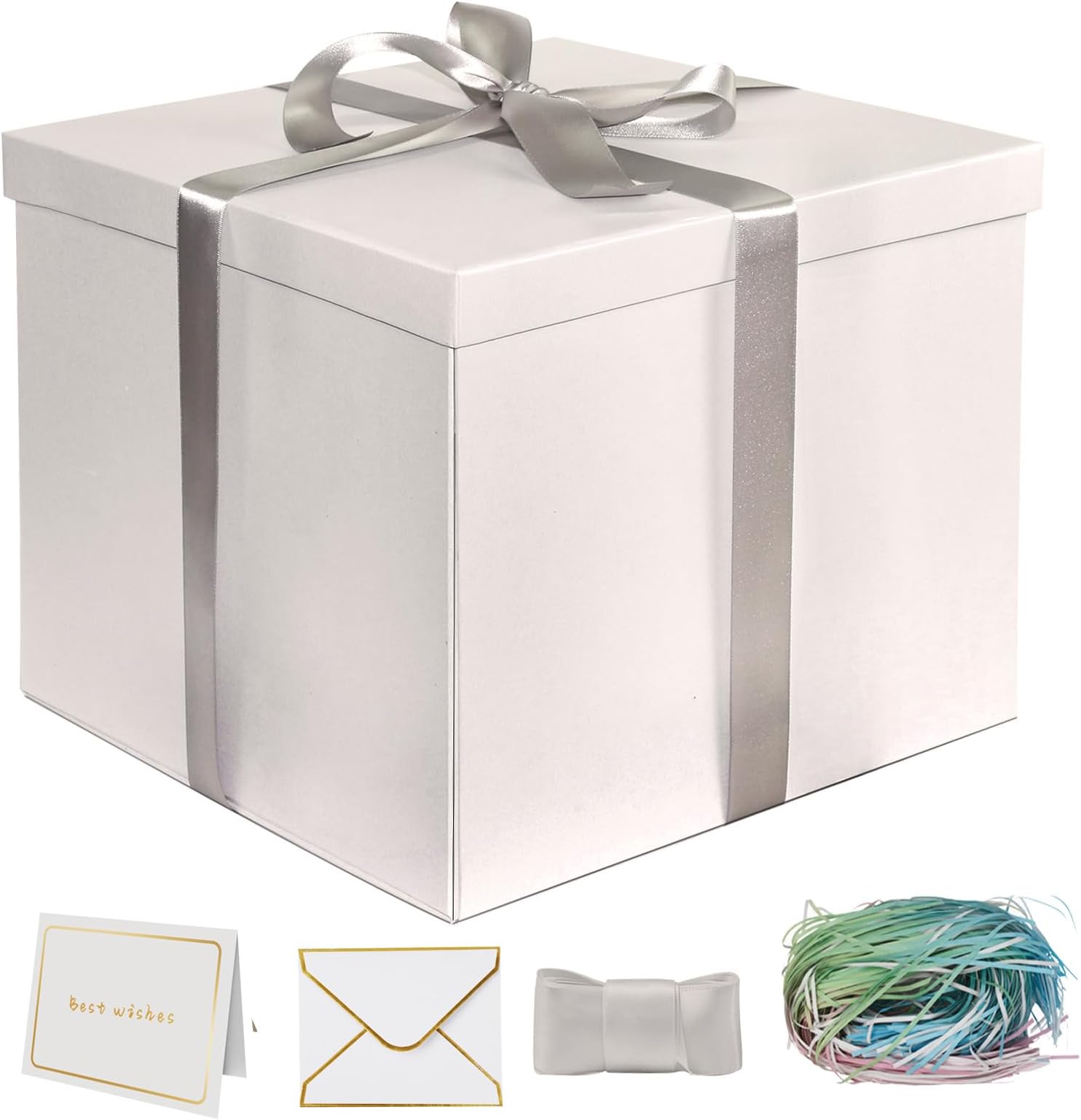 YINUOYOUJIA Large Gift Box 12x12x10 Inches,White Gift Boxes for Presents,Birthday Box,for Packaging,Valentine's Day,Mother's Day,Christmas,Anniversaries,Family or Business.