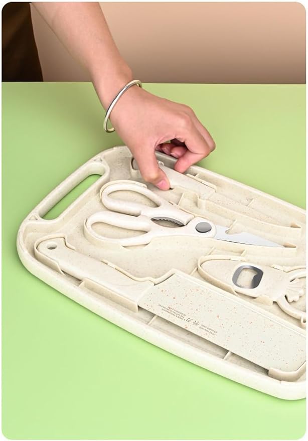 Set Cuchillos Cocina 5 Piezas Acero Inoxidable Tabla de Cortar miniatura 7