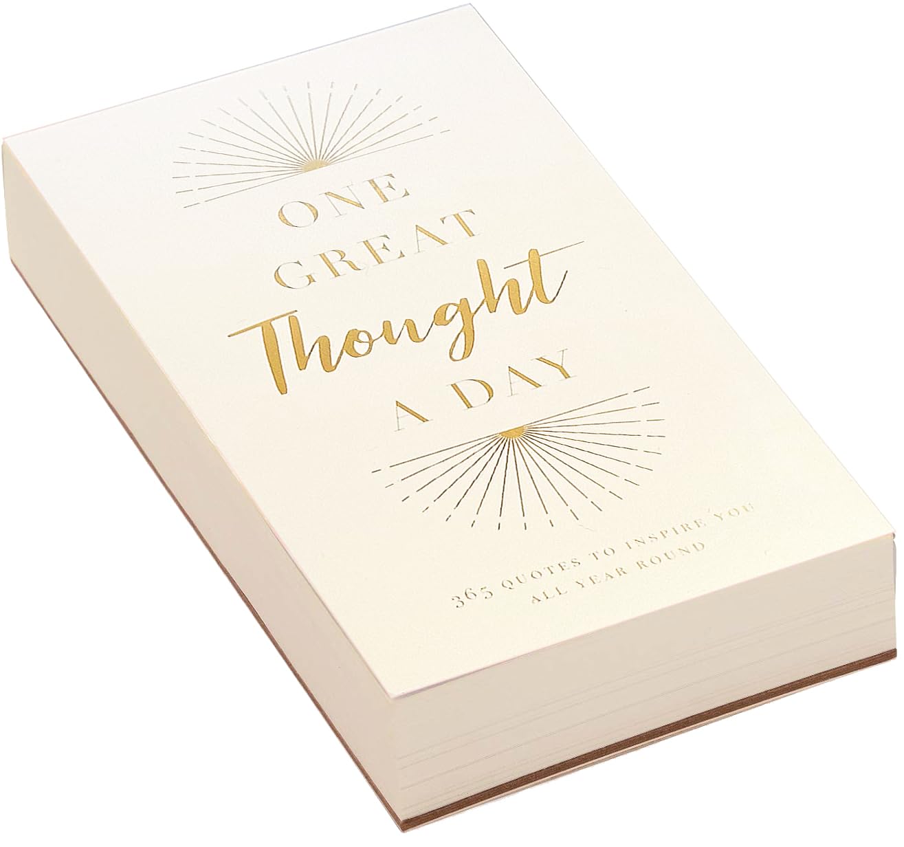 Eccolo Inspirational Quotes Thick Note Pad, "A Thought a Day" List Pad with 365 Inspirational Quotes for Notes, Memos - A Year of Positive Thinking, To Do List Notepad (Off-White, 4.5-x-8 Inches)