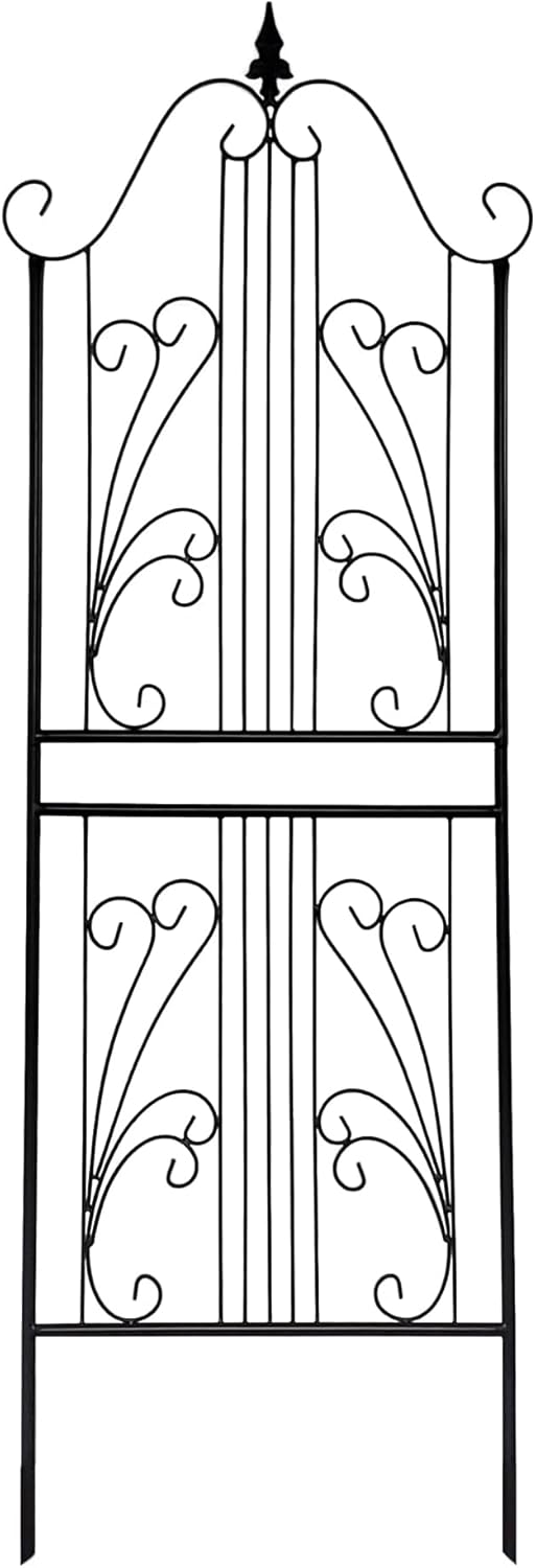 1 Pack 70.8" H x 24.5" W Garden Trellis for Climbing Plants Outdoor, Metal Trellises Decorative Garden Flower Trellis for Vines Plant Rose, Vegetable Support, Black