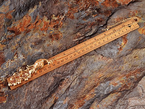 Alilang Golden Tone Blue Green Colored Rhinestone Peacock Bird Pendant Chain Necklace3