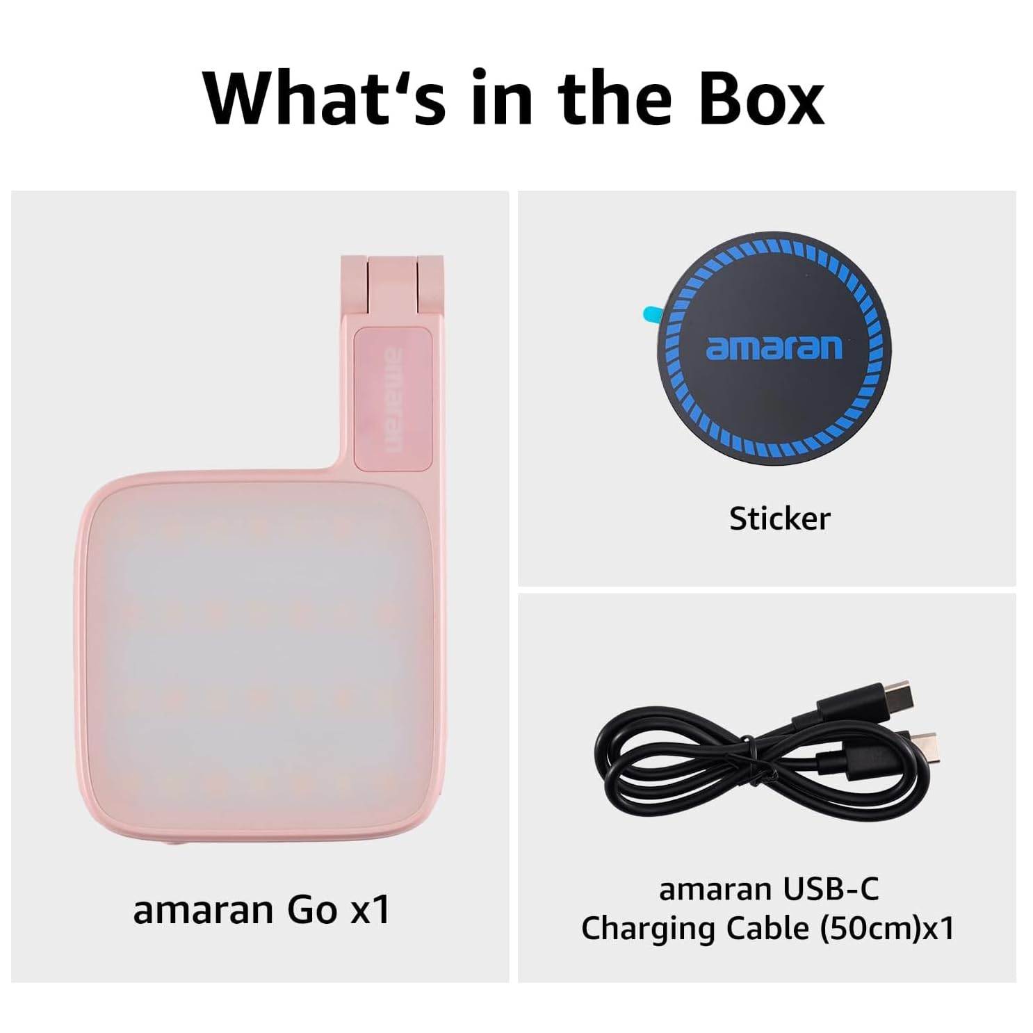 Amaran Go Magnetic Selfie Phone Light Dual LED Light Light con specchio regolabile CCT 2700K-6500K (rosa)