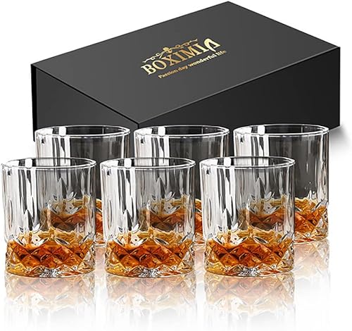 Decantador de whisky de cristal, estilo europeo, 3 piezas, hecho a mano italiana con 6 vasos, juego de decantadores de whisky de vino escocés y