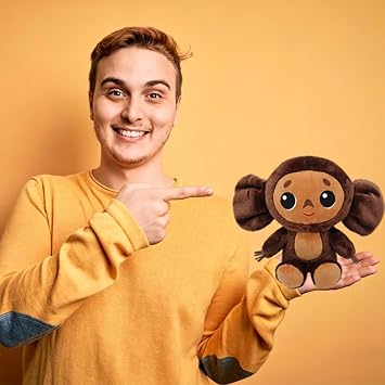 Cheburashka Monkey Plush Doll, Cute Big Ear Soft Pillow, Figure Ornament, Gift for Friends