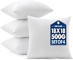 MIULEE Oreillers, boîte de 4 18x18 1 cm 100% Oreillers de remplissage en microfibre vierge pour canapé-lit