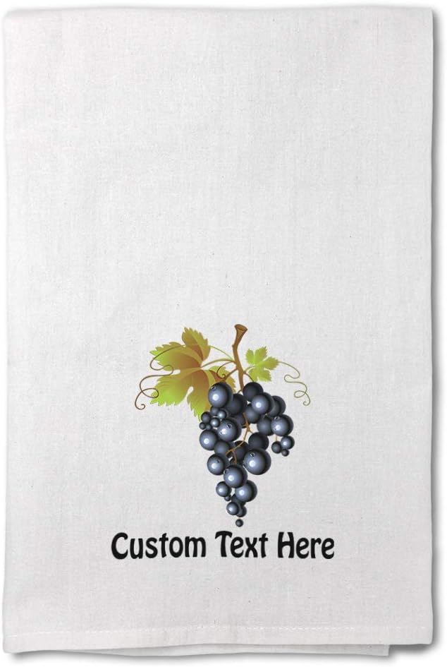 Style In Print Custom Decor Flour Kitchen Towels Grapes Vintage Look F Food & Beverage Fruit Food & Beverage Fruit Cleaning Supplies Dish Towels Personalized Text Here
