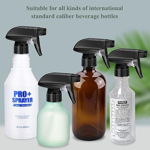 Miniatura 7 de Wedama Boquilla de pulverización para botellas de vidrio de 8 y 16 onzas, repuesto de rociadores de gatillo negro con pulverizador de corriente de