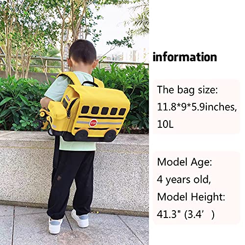 Kids Backpack For Boys Girls Preschool Bookbags 3D Cartoon Daycare Toddler Bags Medium Yellow #TOP2