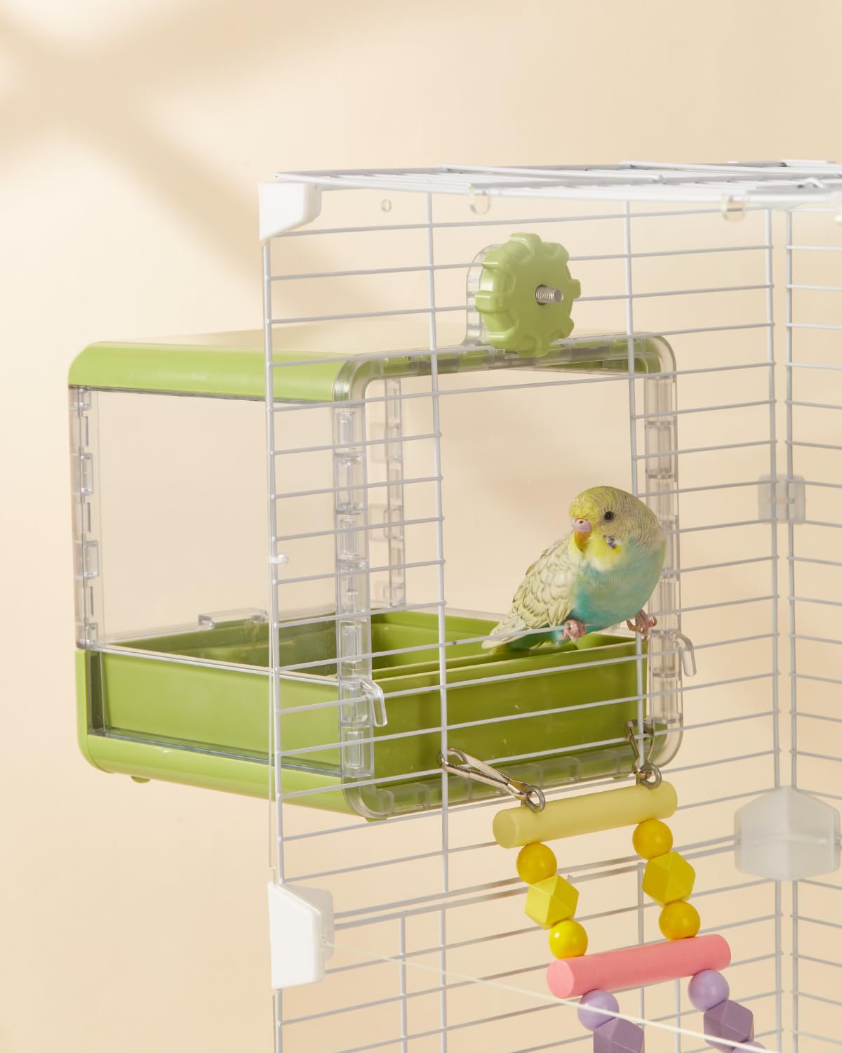 Bagno per uccelli per gabbia, ciotola per uccelli sospesa, accessori per gabbia per uccelli adatti a uccelli di piccole e medie dimensioni, pappagalli, inseparabili, fringuelli, parrocchetti (Bianco)