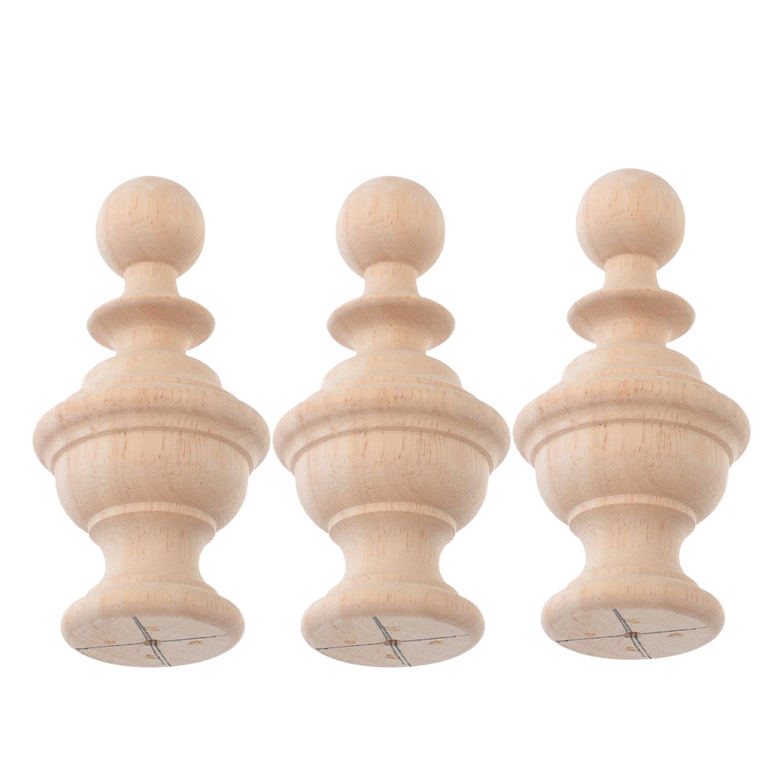 Poteau escalier bois ornement décoratif Healeved lot 3 capuchons lits 6x10cm