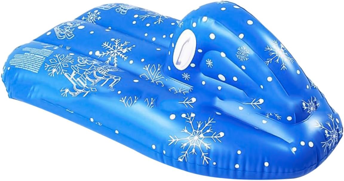 Inflatable Snow Tube Sled, PVC Winter Skiing Tube with Heavy Duty Design, Cold Resistant Snow Raft for Outdoor Sledding and Winter Sports