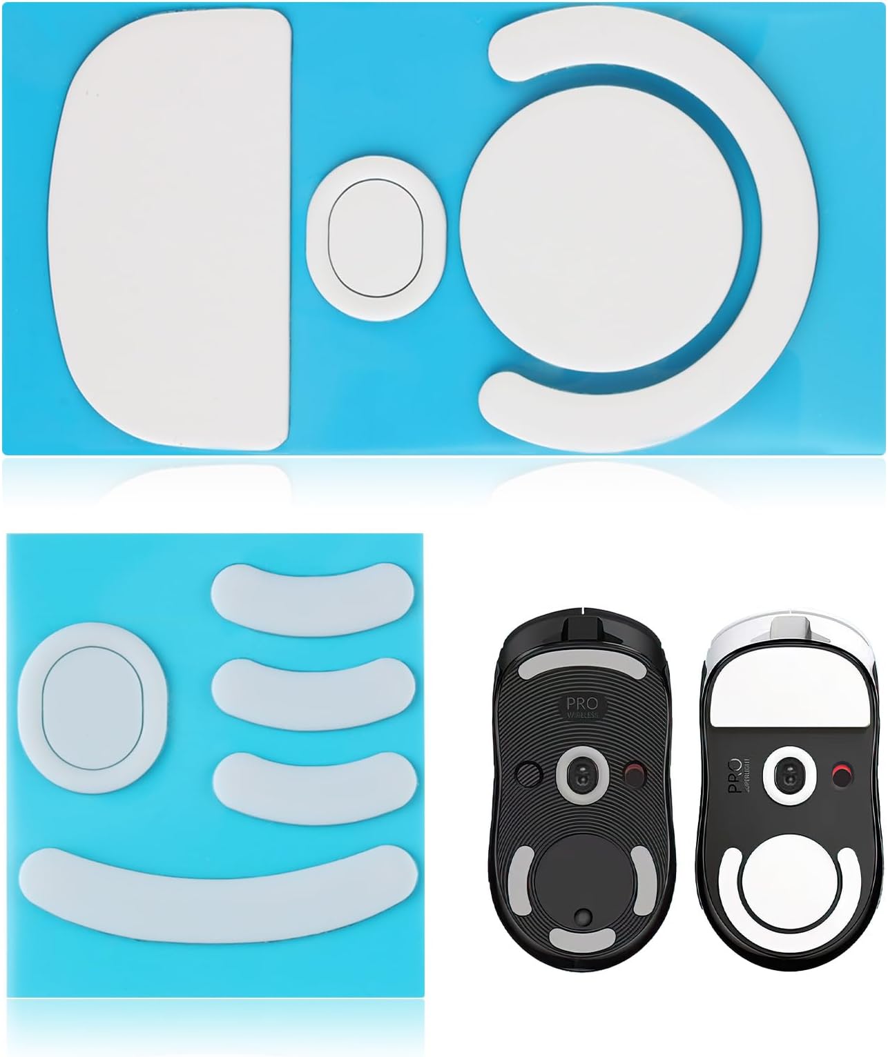 2pcs Mouse Feet Stickers for Logitech-G-Pro-X-Superlight, Professional Gaming ICE Version Mouse Skates Feet Pads, Smooth & Durable PTFE Skates with Curved Edge for Precision and Speed