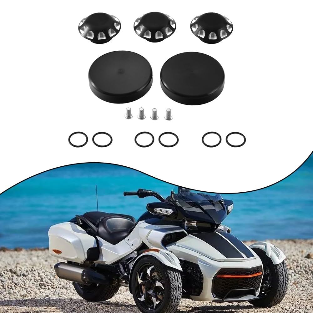 Drei Chrom-Achsen-Radlagerabdeckungen, Aluminium-Radlagerabdeckungen 41-411 für CanAm für Ryker-Modelle, effizientes Design