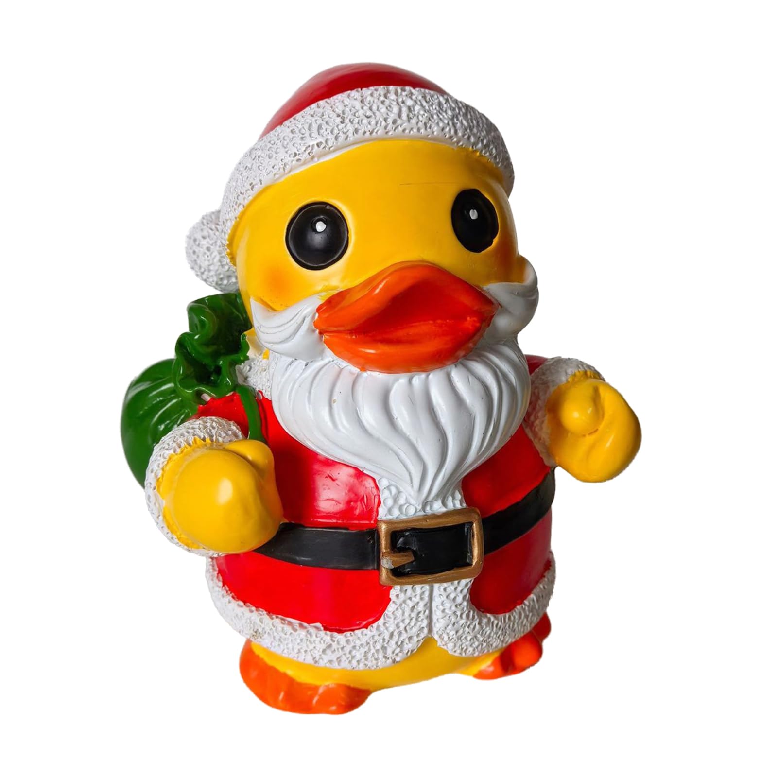 Glifora Christmas Santa Claus Duck Figurine - Cartoon Santa Duck Resin Statue Sculpture, Xmas Holiday Party Desktop Decoration