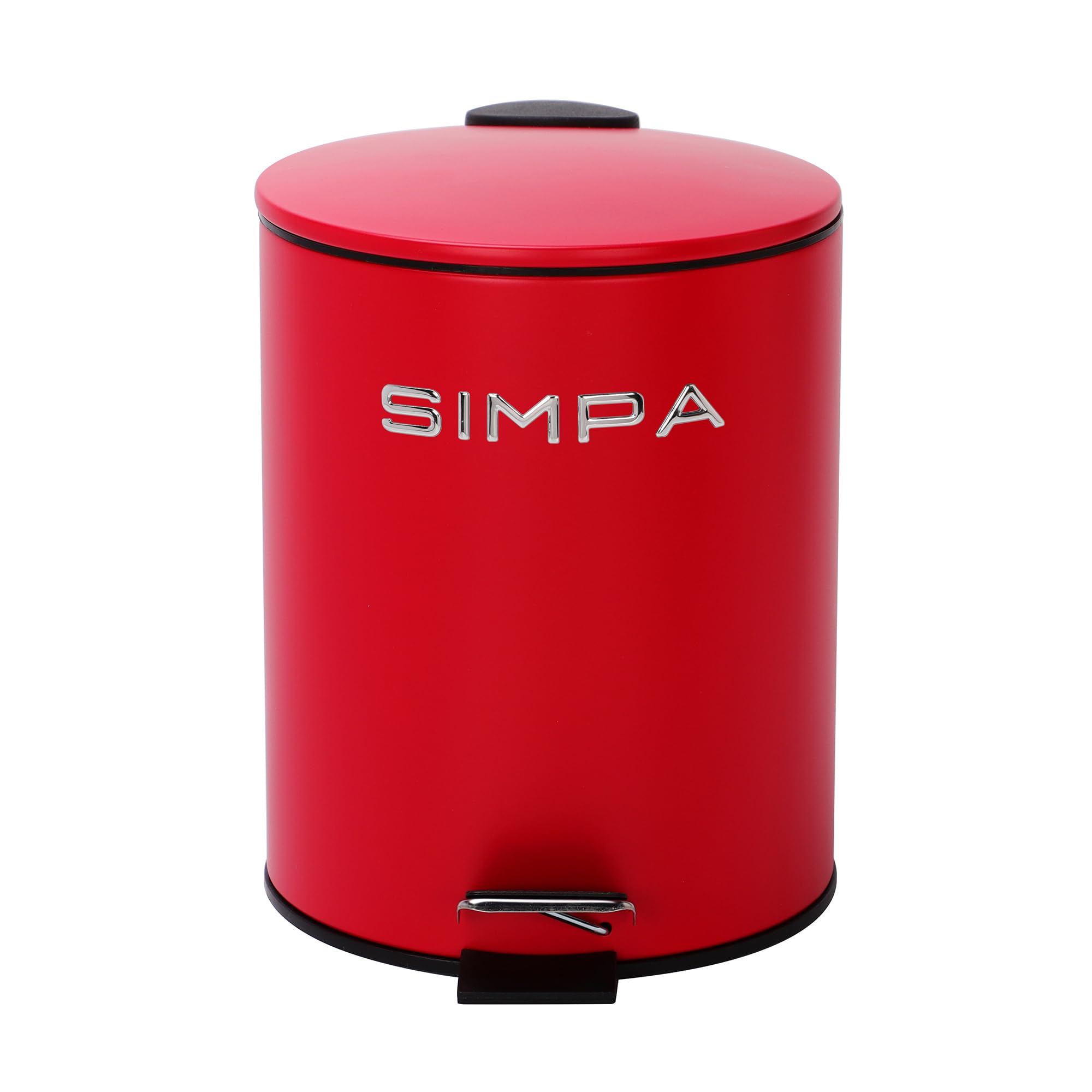 simpa 5L 5 Litre Matt Red Slim Soft-Closing Pedal Dustbin. — image 1