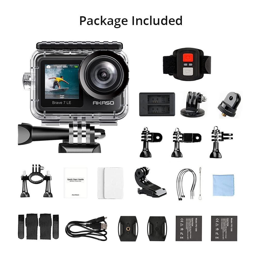 AKASO Brave 7 LE 4K30FPS 20MP WiFi Action Camera with Touch Screen Vlog