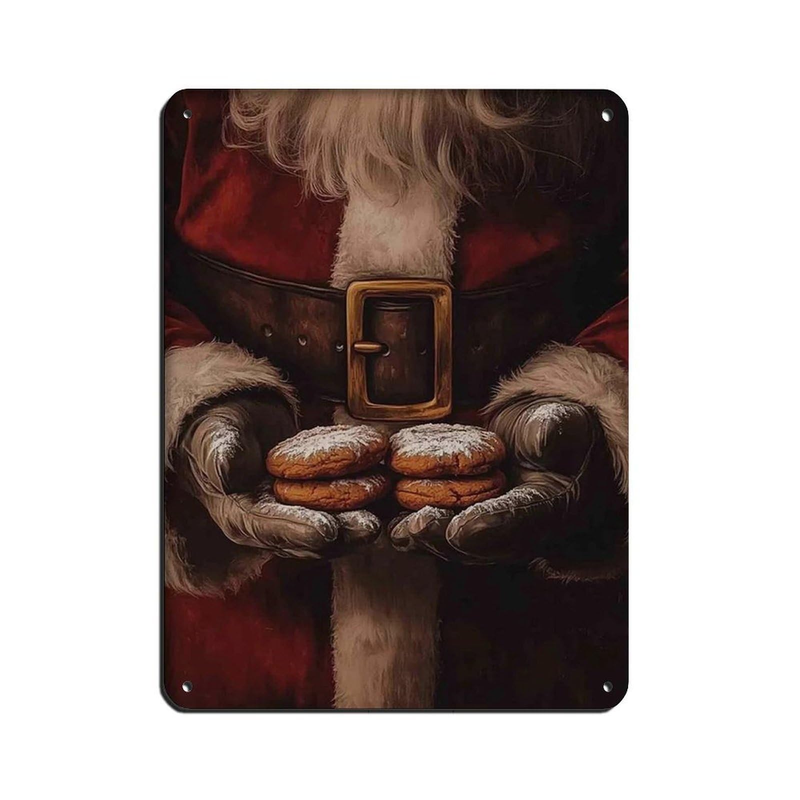 Santa Claus Art, Victorian Dark Academia Tin Sign Vintage Metal Pub Club Cafe Bar Home Wall Art Decoration Poster Retro 12x16inch(30x40cm)